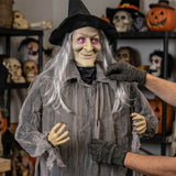 59" x 54" Floating Witch Animated Halloween Decoration