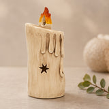 Halloween Ghostface Porcelain Candle with Multicolor LED Lights