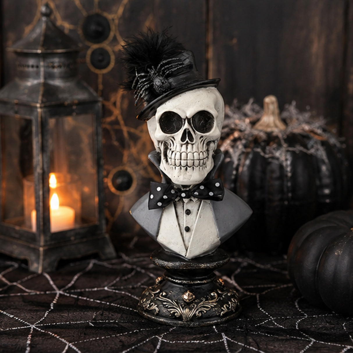 10 in. Halloween Male Skeleton Bust Decoration