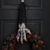 18 in. Halloween White Zombie Arm and Hand Wreath Hanger