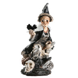 10 in Spooky Witch on Broom Halloween Tabletop Decor