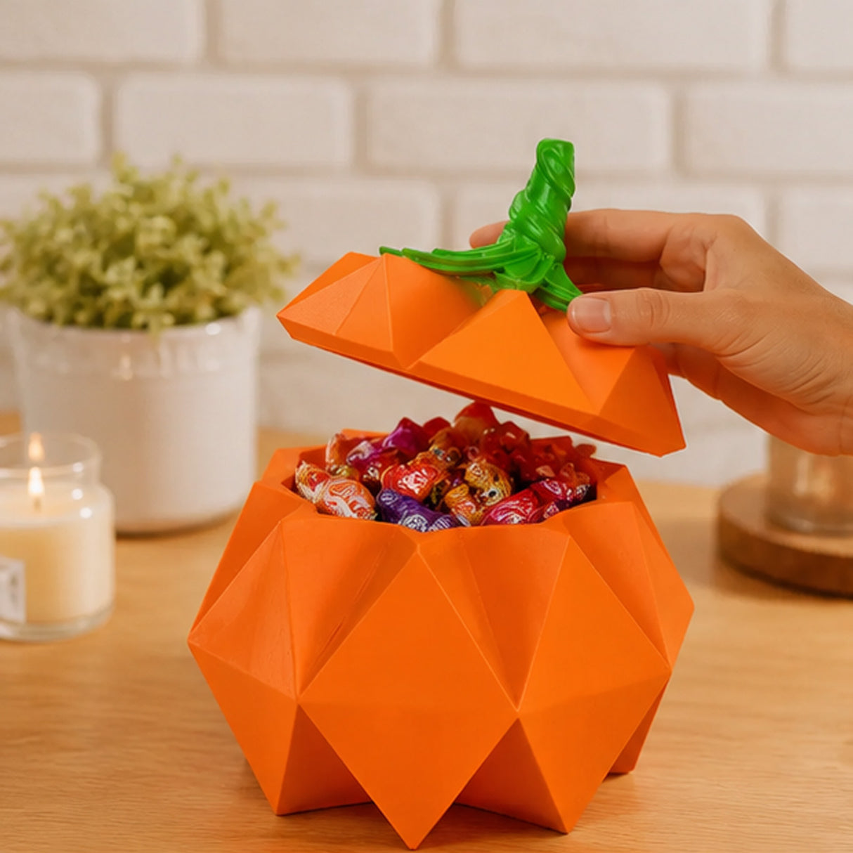 6IN Halloween Origami Pumpkin Tabletop Decoration