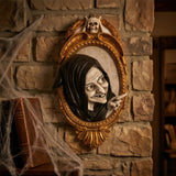 2 ft Witch in Mirror Halloween Wall Hanging Decor