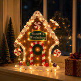 42IN Pre-Lit Gingerbread House Christmas Decoration with Warm White LED Lights
