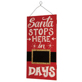 22IN Santa Countdown Chalkboard Christmas Wall Art Sign