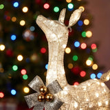 36 in. Pre-Lit Glittered Fawn Plug-In