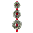 Pre-Lit 26 Inch Glittery Bristle Triple Wreath Door Hanger with LED Lights
