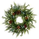 24IN Inspired by Nature Christmas Wreath with White Berries