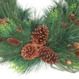 26IN Mixed Bristle Pine Christmas Wreath with Pinecones