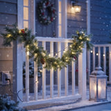9FT Pre-Lit Glistening Pine Garland with Clear Lights
