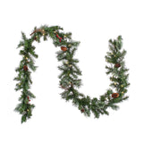 9FT Pre-Lit Glistening Pine Garland with Clear Lights