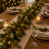 Pre-Lit Carolina Pine Garland with Clear Lights, 9 Foot (Plug-In)