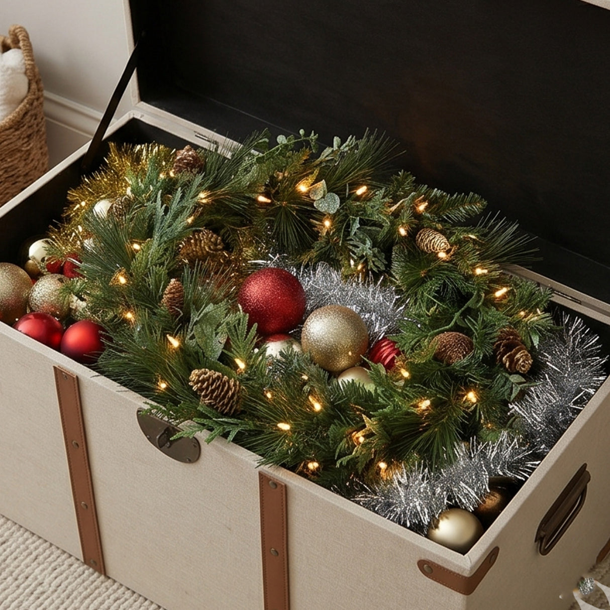 Pre-Lit North Conway Garland with Clear Lights, 9 Foot