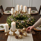 Crestwood Gold Spruce Pre-Lit Christmas Wreath with LED Lights, 24 Inch