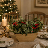 Christmas Eucalyptus & Berry Centerpiece in Wooden Box Table Decor
