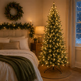9ft Pre-Lit Natural Fraser Fir Slim Christmas Tree with Clear Lights