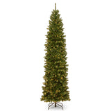 9ft Pre-Lit North Valley Spruce Pencil Slim Christmas Tree with Clear Lights