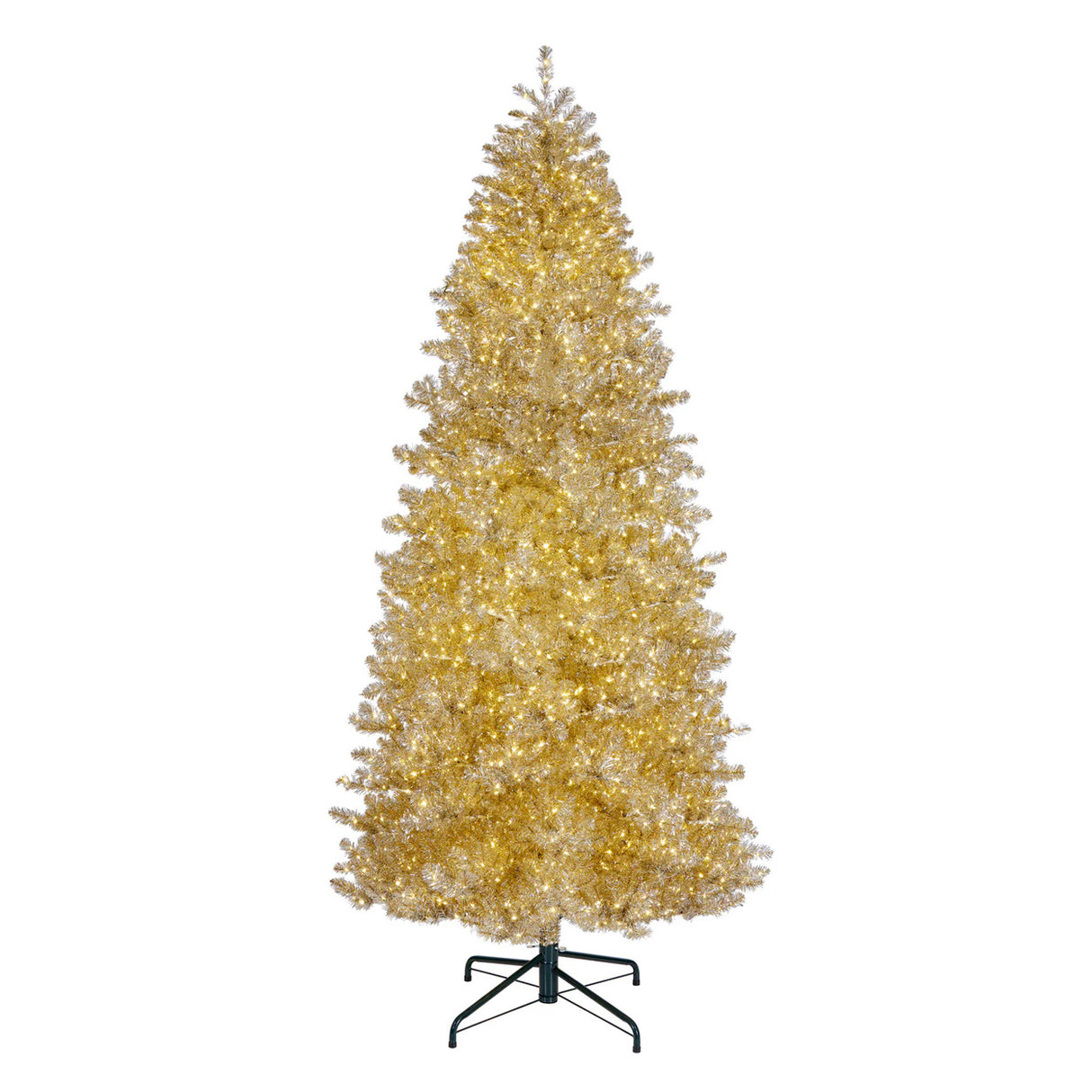 10ft Pre-Lit Platinum Metallic Artificial Christmas Tree with Warm White LED Infinity Lights