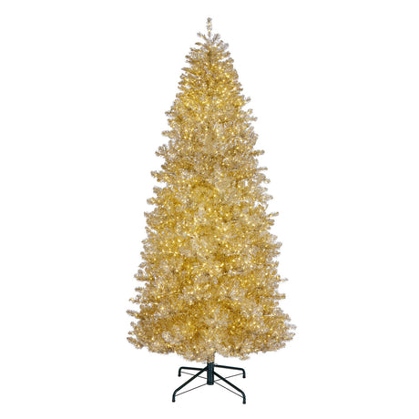 10ft. Pre-Lit Platinum Metallic Christmas Tree With White LED Infinity Lights