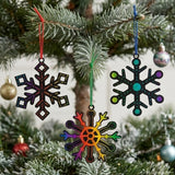 Magic Color Scratch Snowflake Cardstock Christmas Ornaments 24 Pack Craft Kit