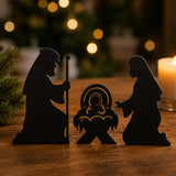 Silhouette Nativity Outdoor Yard Sign Set 3 Pc Christmas Decor