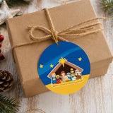 Nativity Paper Sticker Scene Christmas Ornaments 5 Inch 24 Pc