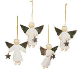 Star Gathering Sparkling Angel Resin Christmas Ornaments 3 Inch 12 Pc
