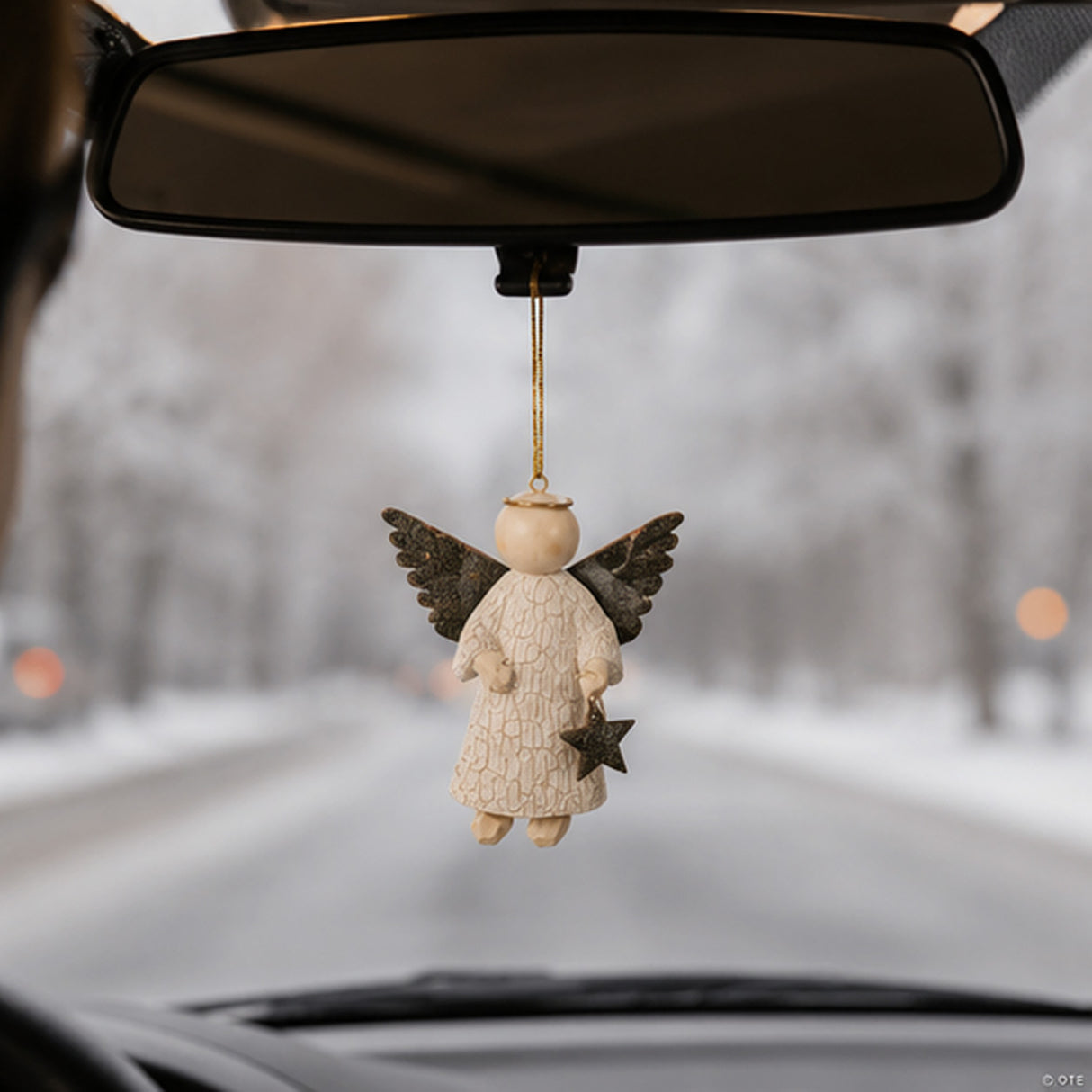 Star Gathering Sparkling Angel Resin Christmas Ornaments 3 Inch 12 Pc