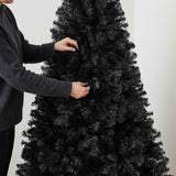 Artificial Black Christmas Tree Unlit Pine Design Easy Assembly
