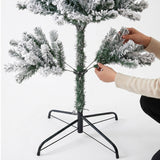 Snow Flocked Artificial Pencil Christmas Tree Slim Space Saving Design