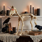 27" Unicorn Skeleton Plastic Halloween Decoration with Glowing Eyes