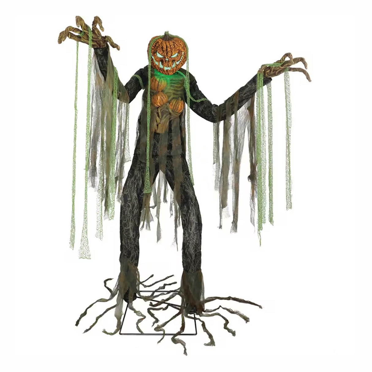 7 Ft Animated Light-Up Root of Evil Jack-O’-Lantern Tree Monster Halloween Decoration