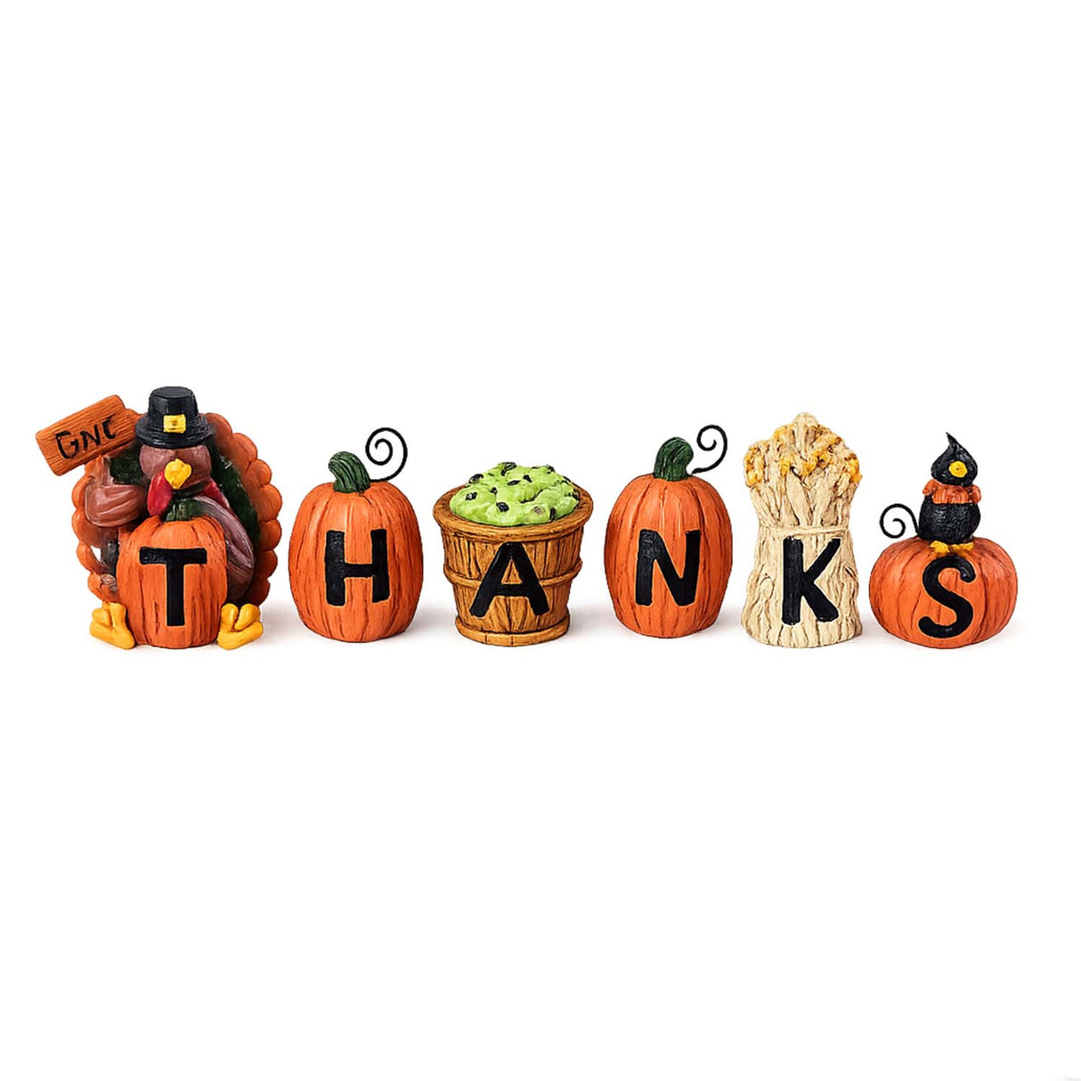 “Give Thanks” Thanksgiving Blocks Fall Decoration Set (6 Pc)