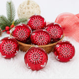 6-Piece Shatterproof Snowflake Red Ornaments