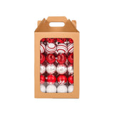19IN Red White &amp; Silver Christmas Ball Ornament Set