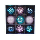 13 in. Purple Xmas Ball Decor Set