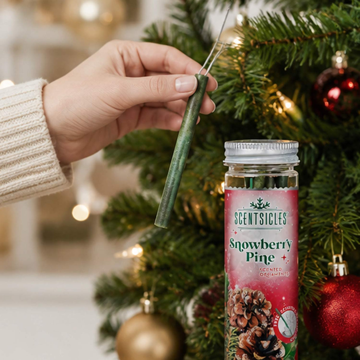 Scentsicles Snowberry Pine Scented Ornament Sticks 2 Pack