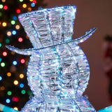 48IN Pre Lit Iridescent Snowman with Cool White LED Lights