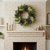 24IN Blueberry Fields Christmas Wreath with Pinecones