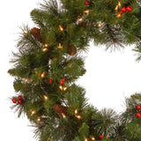 Pre-Lit 24 in. Crestwood Spruce Christmas Wreath with Twinkly Smart LED Lights