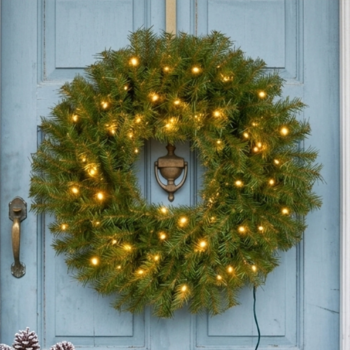 Pre-Lit 30 in. Norwood Fir Christmas Wreath with Twinkly Smart LED Lights