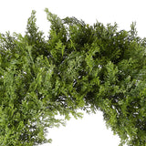 24 in. Arborvitae Artificial Green Wreath, Unlit Lifelike Evergreen Holiday Door & Wall Decoration