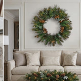 30IN Pre Lit North Conway Christmas Wreath with Clear Lights