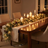 9FT Pre-Lit Glittery Gold Pine Garland with Clear Lights