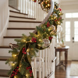 6FT Pre-Lit Scotch Creek Fir Garland with Warm White LED Lights