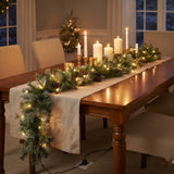 9FT Pre-Lit Glistening Pine Garland with Clear Lights
