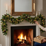 Crestwood Gold Spruce Pre-Lit Christmas Garland with LED Lights, 9 Foot