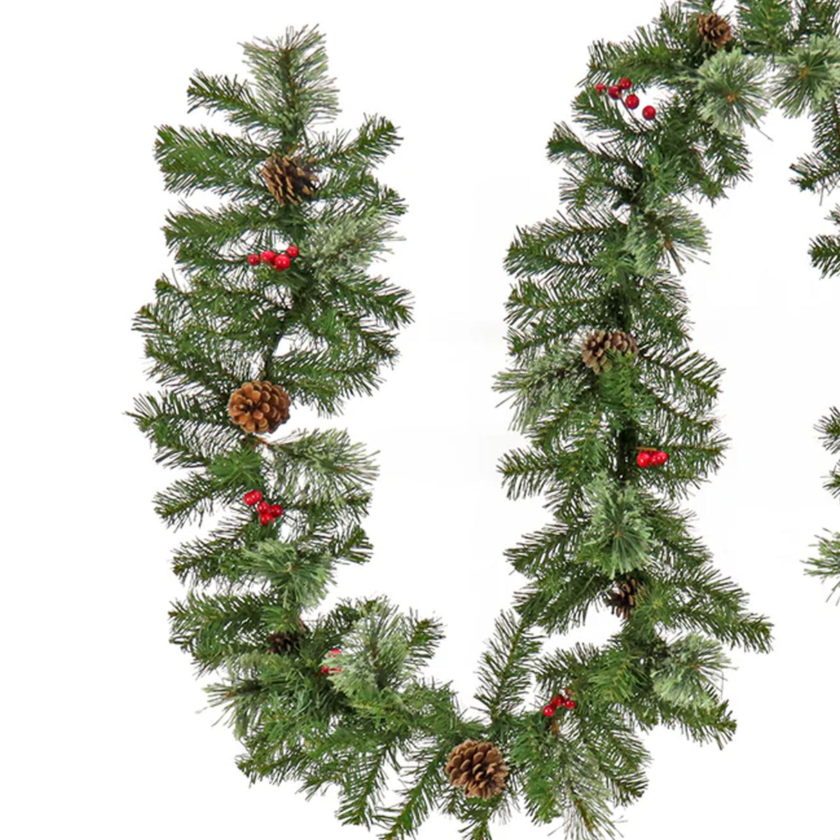 Evergreen and Cashmere Tips Christmas Garland, 9 Foot Holiday Decor