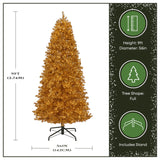 9ft Pre-Lit Gold Metallic Christmas Tree with LED Infinity Lights
