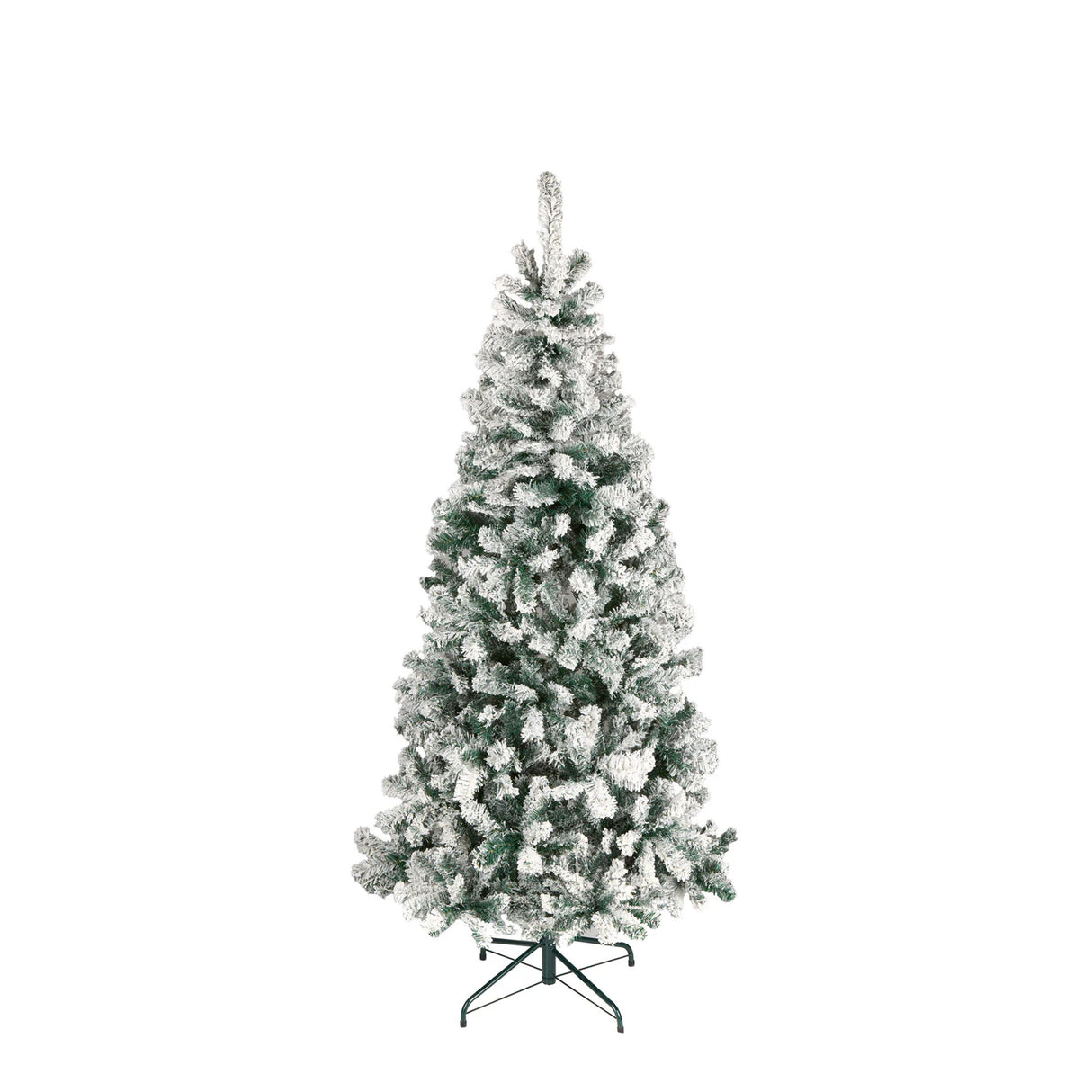 9ft Acacia Flocked Slim Christmas Tree (Unlit) with Snow-Covered Branches